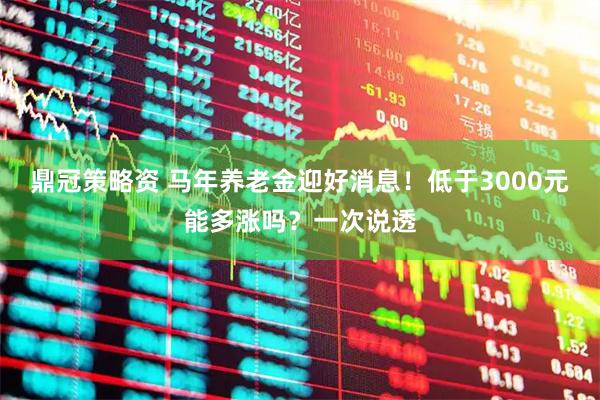 鼎冠策略资 马年养老金迎好消息！低于3000元能多涨吗？一次说透